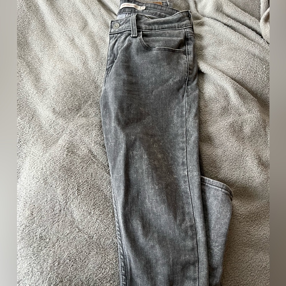 Levi’s 535 skinny jeans acid wash grey